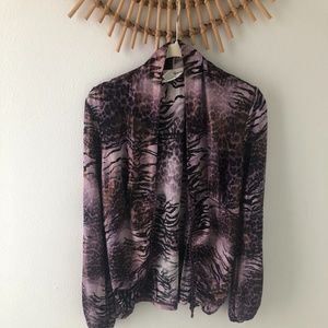Joseph Ribkoff purple and gold tiger print top